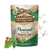 Carnilove Aliment Humide Chat Sauce Riche en Faisan enrichi en Feuilles de Framboisier 85 G